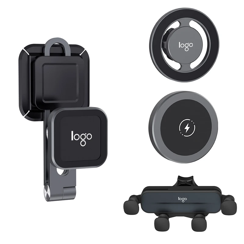 Custom Logo 360 Degrees Magnetic Car Holder Smartphone Bracket Flexible Car Phone Holder