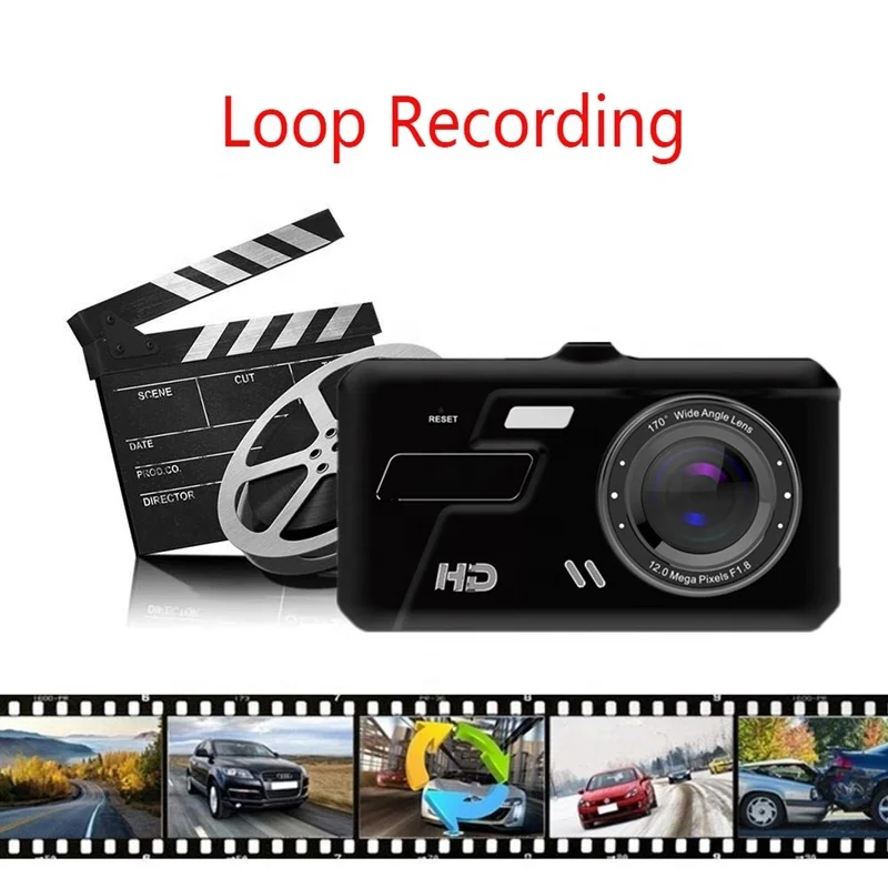  Новая модель full HD 1080P двойная Автомобильная камера 4 0 дюйма IPS сенсорный экран ночное видение Передняя и задняя черная