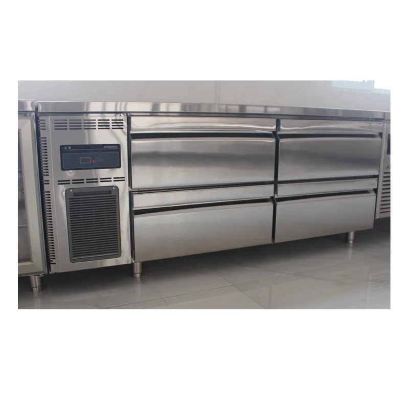 Commercial Stainless Steel Salad Under Counter refrigerated pizza prep table refrigerator