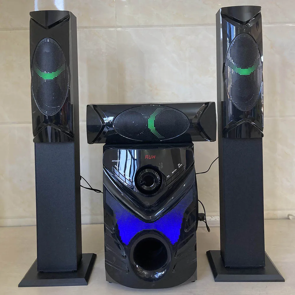 Full range sound with RGB light woofer speakers home theater wooden speakers kits High Quality 3.1 Home Theater Speaker