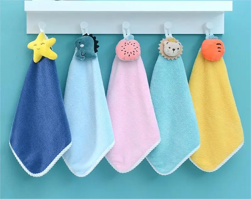 Good Quality Multiple Colors Cute Design Kids Gifts Towels Comfortable 100% Polyester Small Hand Face Children Hand Towels