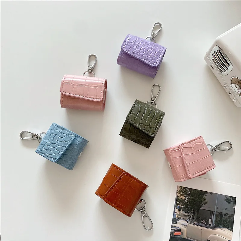 Чехлы из искусственной кожи для Airpods 1/2 портативная модная сумка с крючком противоударный чехол беспроводных наушников оптовая продажа