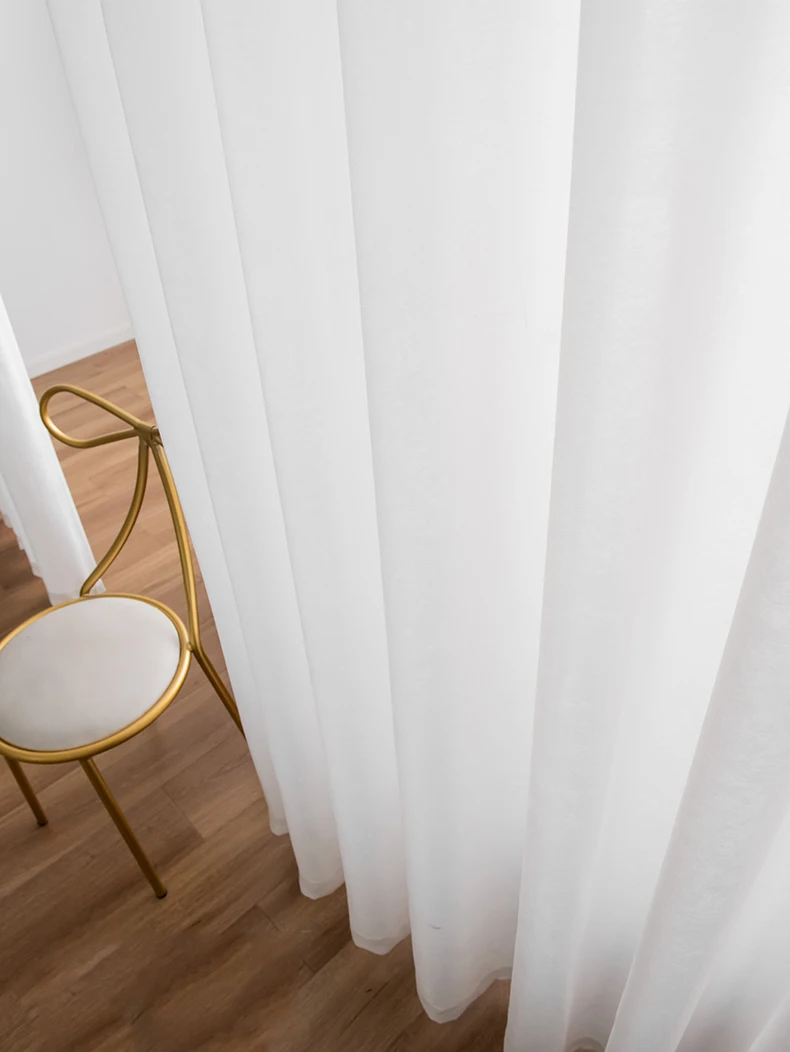 White Drape Polyester Tulle Voile Curtain Sheer Chiffon Fabric for Decorations