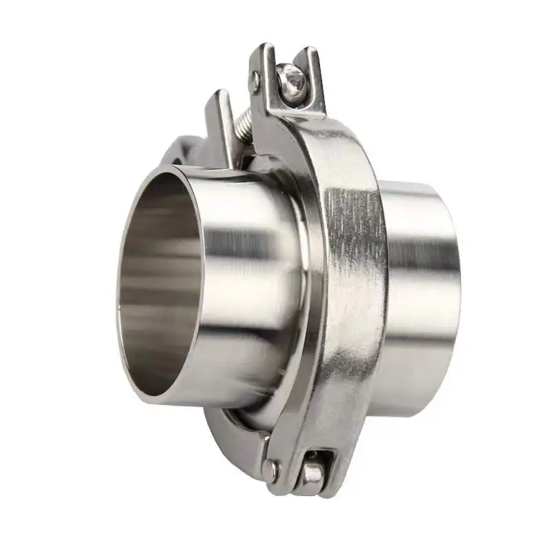 Stainless Steel Tri-Clover Pipe Clamp + 2 Pcs SUS304 Sanitary Pipe Weld Ferrule + Sanitary  Gasket