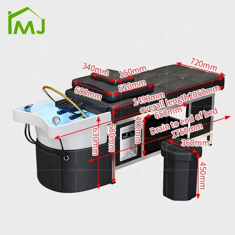 Factory custom Ceramic basin Beauty Hair Salon massage table thai Shampoo Bed