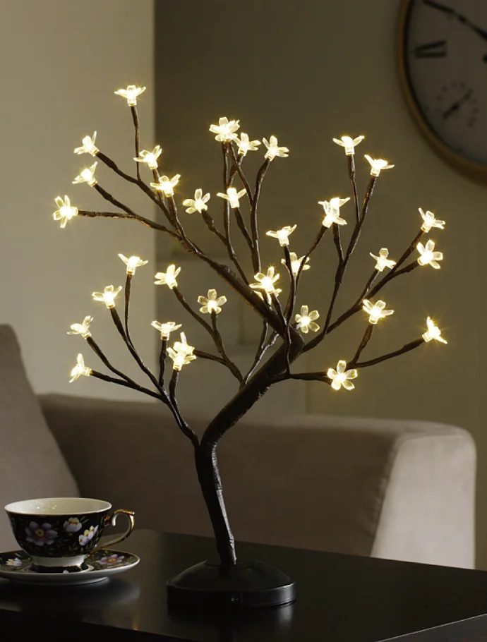 Newish 45cm 30 Bulbs Custom Artificial Indoor Outdoor Use Battery Christmas Home Decoration Led Cherry Flower Blossom Tree Light