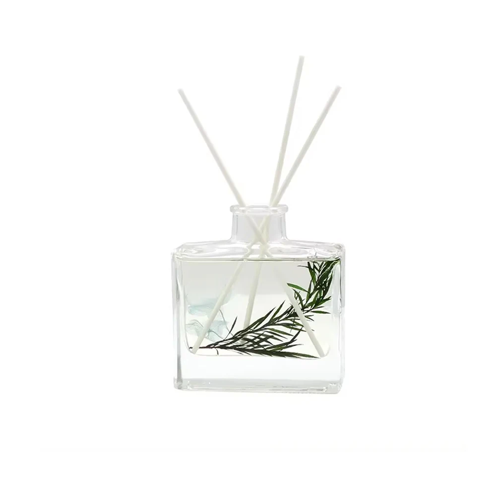 Elegant Square Reed Diffuser Glass Bottle Elegant Design Luxury Reed Diffuser Home Fragrance For Toilet Fragrance Jar