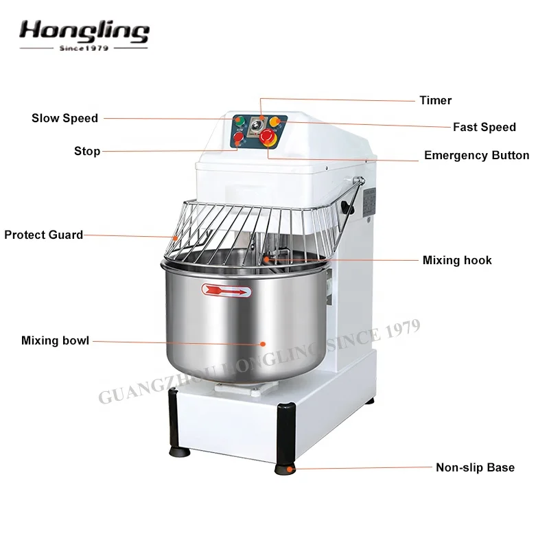 HS40  Commercial Dough Mixer Wholesale Price 40L Spiral Mixer Bread Making Machine