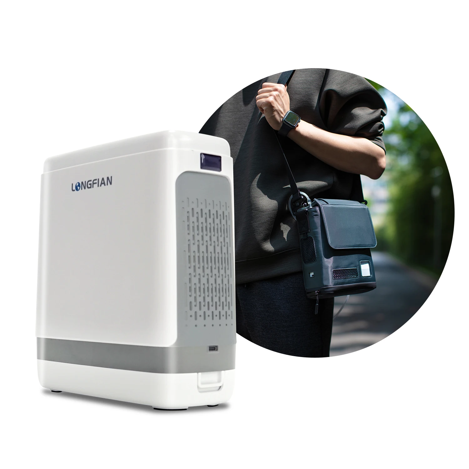 Pocket-sized  Oxygen Concentrator With 1.9kg and 93%±3%  Concentration 5L/min With Long Battery Duration for Plateau Travel
