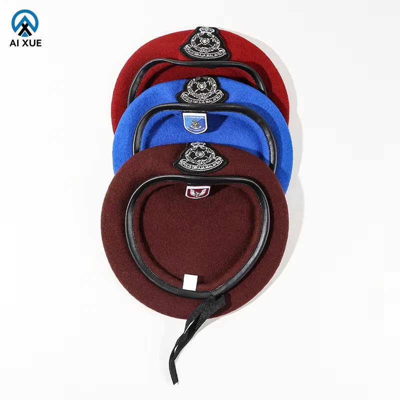 Оптовая Продажа с фабрики французский берет логотипом на заказ Красный Зеленый Берет шерстяной бархат Пользовательский логотип модный Boina