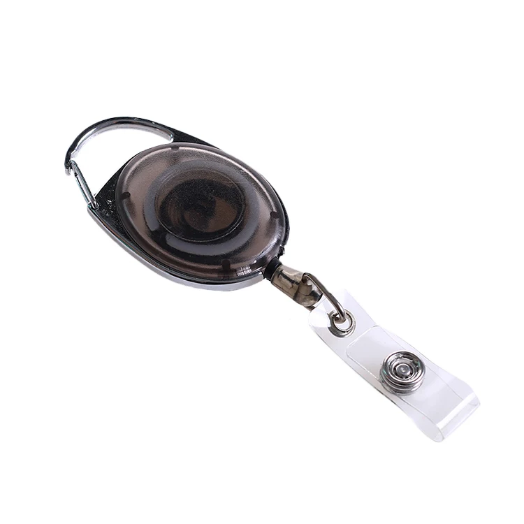 
QORI customized oval plastic badge holder id card badge holder retractable key reel with hook 