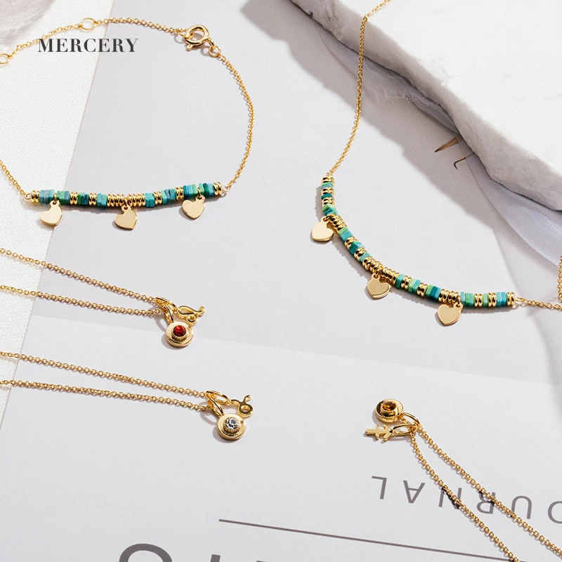 18K gold plated jewelry necklace constellation 12 gold plated pendant czech stone letter copper plate gold