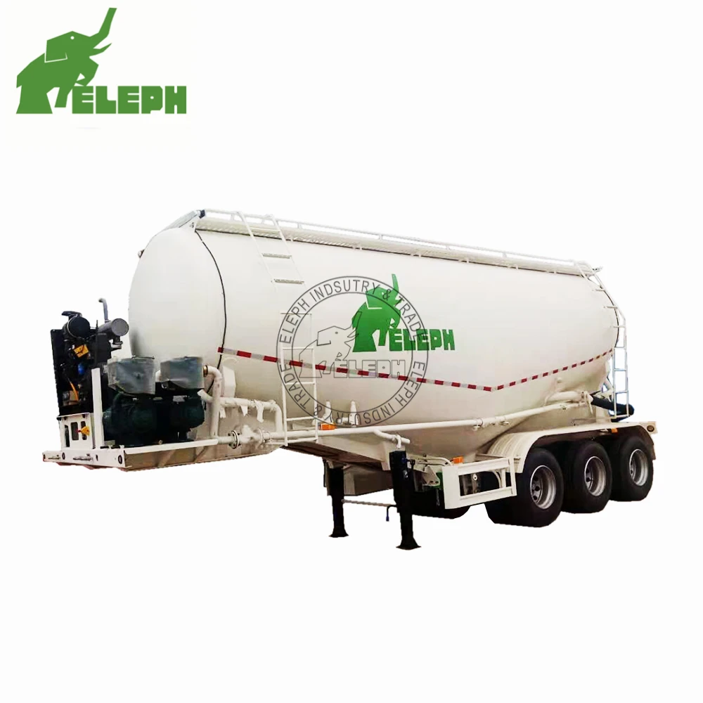 2021 China Factory Price 2V W Shape Dry Powder Tank Bulk Cement Trailer