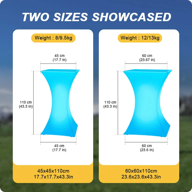 Factory Light Up Night Club Lounge Outdoor High Top Cocktail Led Bar Furniture Table Led Round Tables For Event Party Garden