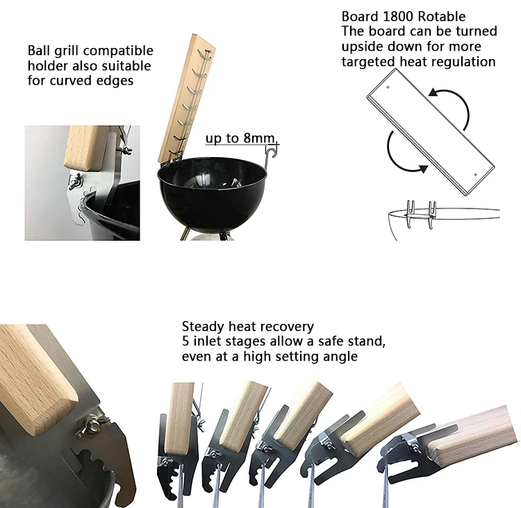 BBQ Accessories Grill Tray Salmon Frame BBQ Rotatable Wooden BBQ Salmon Fish Board