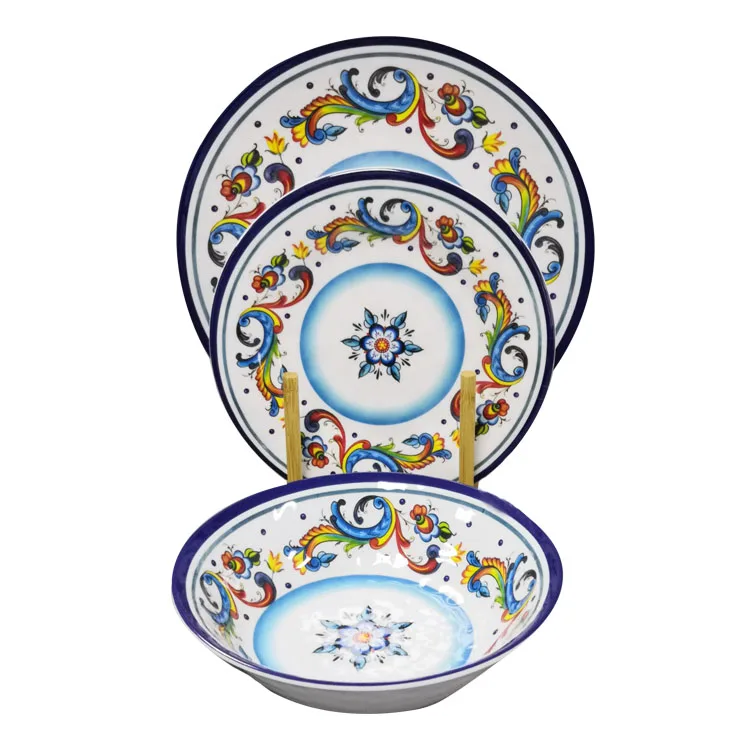 12pcs unbreakable melamine Dubai dinner houseware set