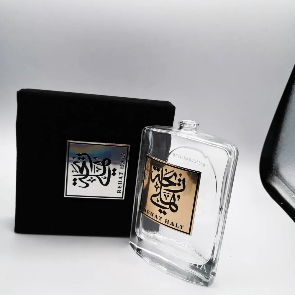 Customized size metallic color/pantone color alcohol proof sticker for perfume glass bottle with 0.3-1.5mm thickness