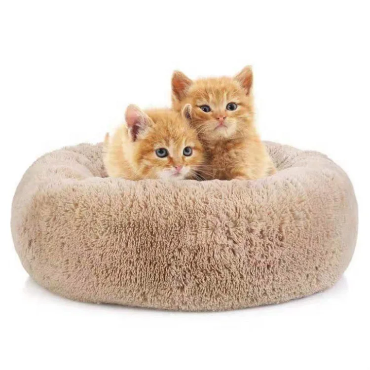 Custom Brand Round xl xxl Large Size Soft Faux Fur Plush Washable Eco Friendly Heating Pet Bed Simons Cat Dog Plush Pillow