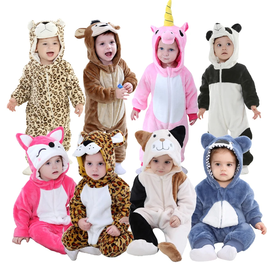 Kindergarten performance clothes Cute Newborn Baby Jumpsuits Winter Animal Baby Onesie with hoodie