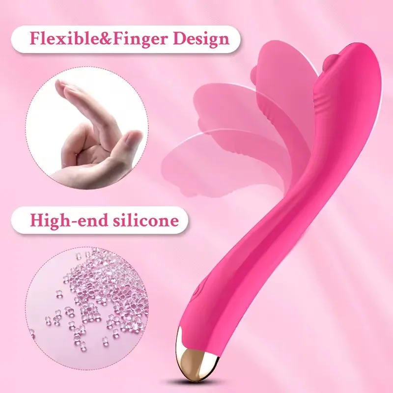 OEM brand Masturbation Clitoral stimulator Rechargeable G Point Finger Stick Massage Wand Rose Sex Toy Vibrator For Women
