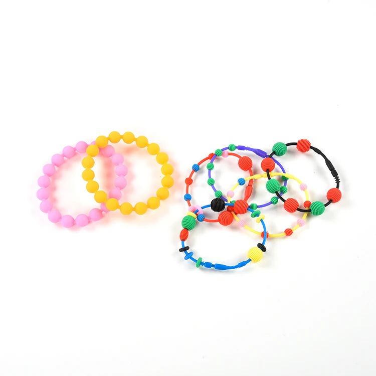 Оптовая продажа модных силиконовых браслетов, браслетов из бисера