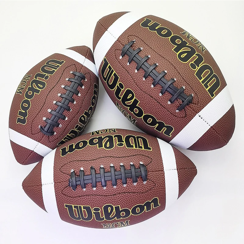 High Quality Game Use PU Composite Leather PU American Football Official Size 9 Football Ball Rugby ball