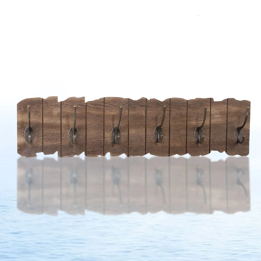 wooden Rustic Classic Style Home Wall Collection Board 5 Key Hooks Pine Plaque