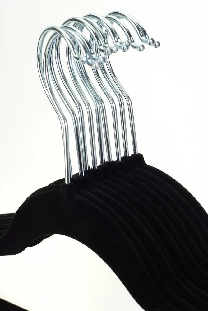 Heavy Duty Custom Coat Durable Clothes Hanger Non slip Clothing Velvet Hangers