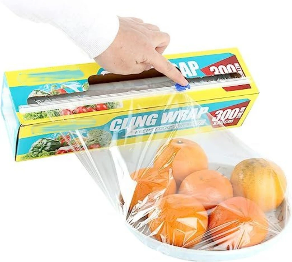 Food Grade 18 Inch x 2000 Feet With Safety Blade to Cut Plastic Wrap Cling Film