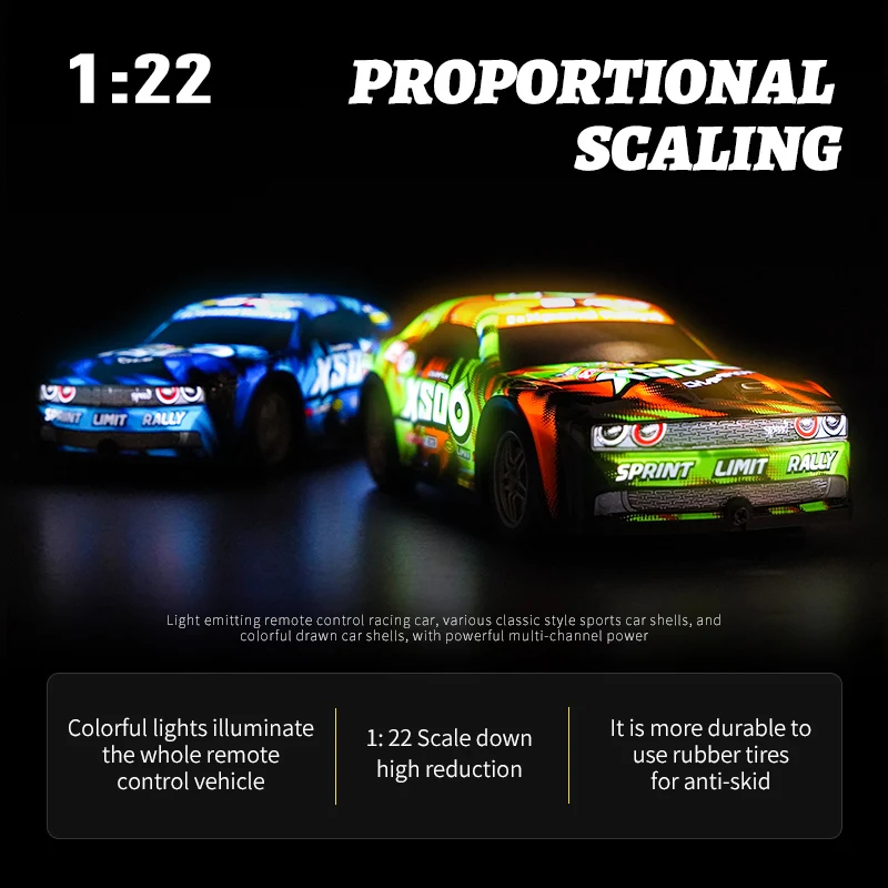 P220 1/22 Scale RC Car Unique Design Racing Vehicle Toy with Remote Control Lights for Kids