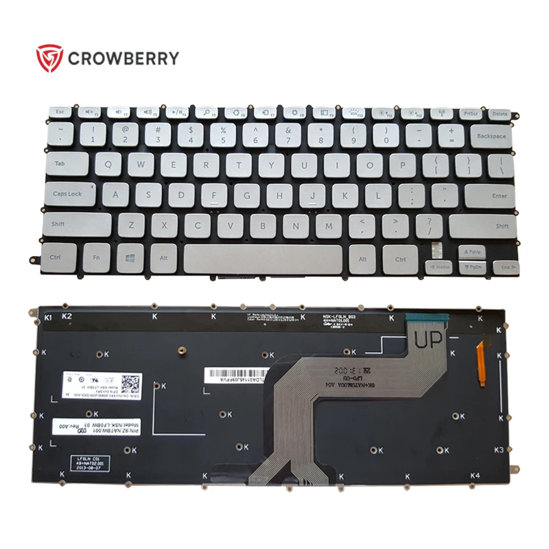 Оригинальная Серебристая клавиатура с подсветкой для ноутбука Dell Inspiron 14 7000 7437, оригинальная запасная Клавиатура для ноутбука
