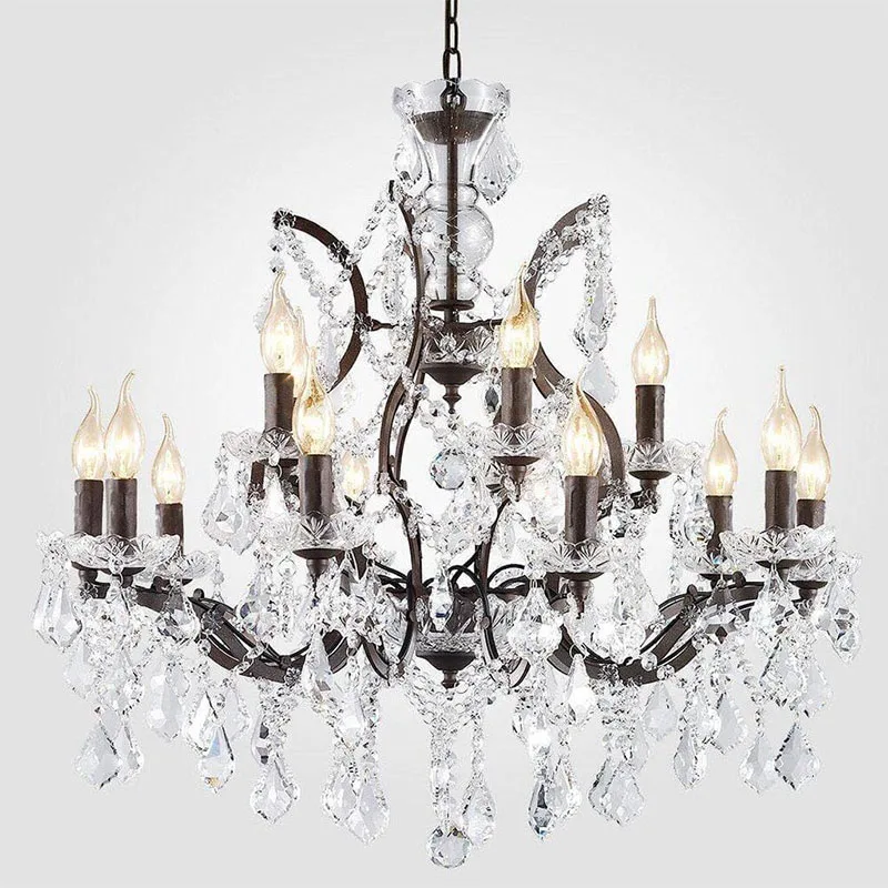 American Chandelier Lighting Fixture  Vintage Industrial Style  Crystal  Restor Hardwar Chandeliers