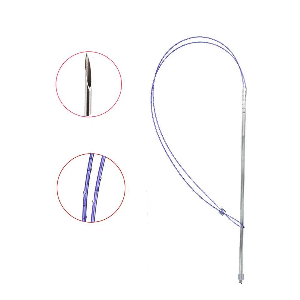 Good Quality Sharp Needle 20G 410mm Beauty Salon Use Pdo Double Needle Cog Thread For Lifting