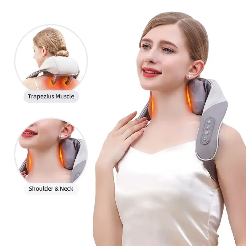 New Arrival Relief Neck Pain Upgraded Version Electric 3D Shiatsu Kneading Back and Neck Massager Shoulder Massager