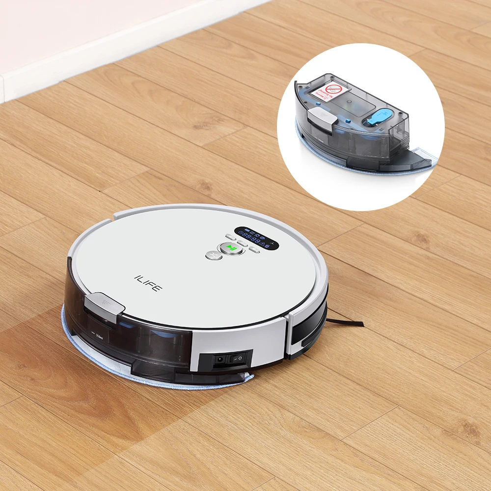 ILIFE V8 Plus Vacuum Mop 1000Pa 750ml Large Dustbin Electronic Wall Wi-Fi Connected Home Appliances Robot Vacuum Cleaner Mop