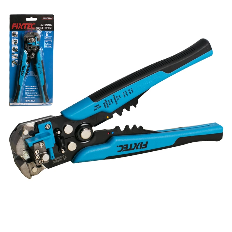 FIXTEC Heavy Duty A3 Steel 8' Automatic Wire Stripper Pliers for Stripping/Cutting/Crimping
