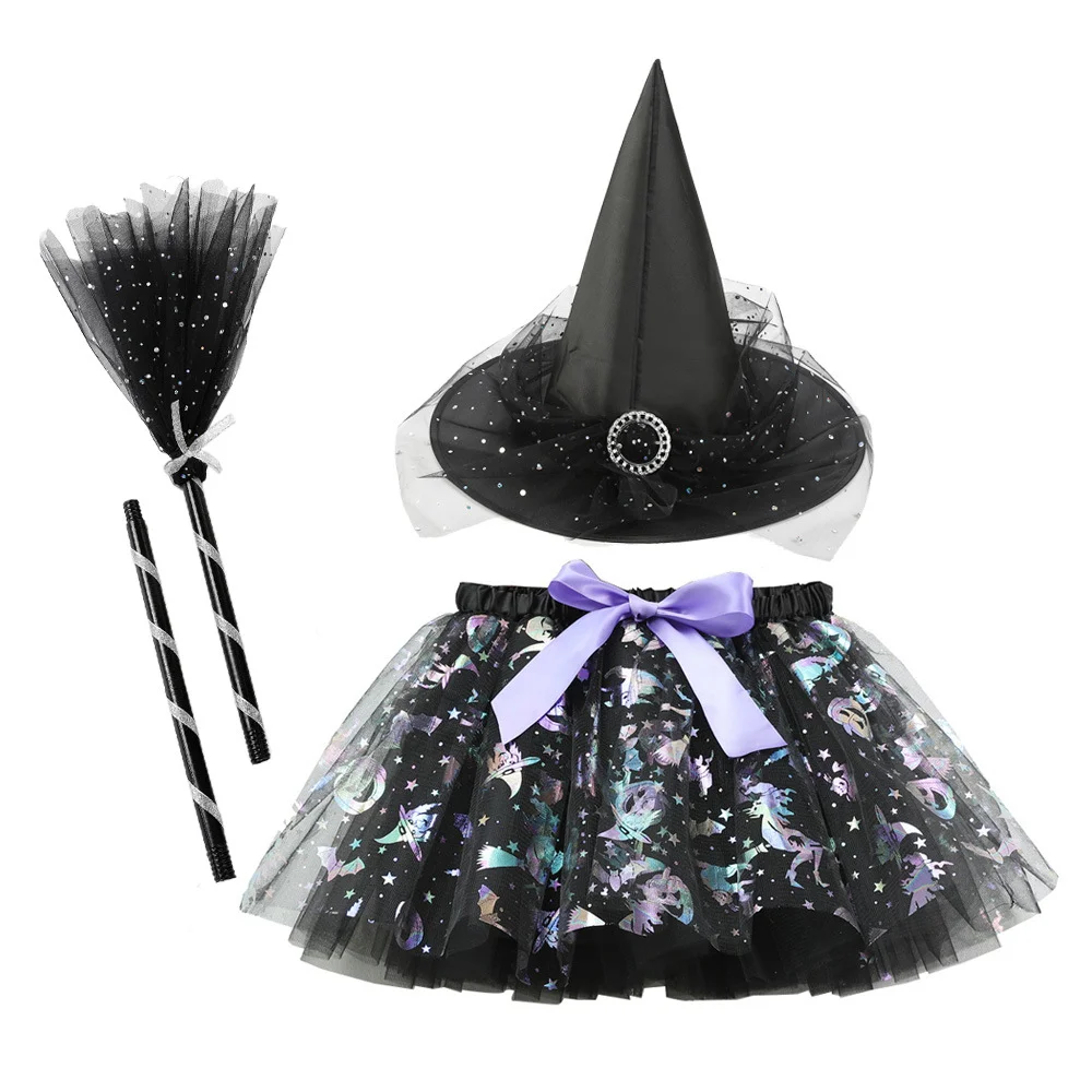 Halloween Costumes Witch Dress Up Kids Costumes Cosplay Party Carnival Witch Dress
