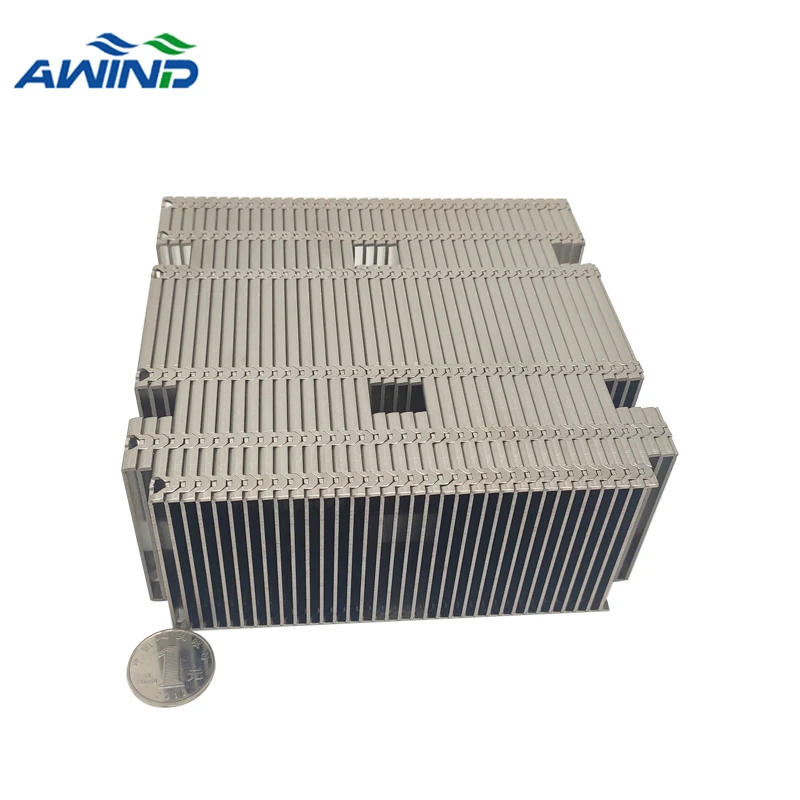 70mm 100mm 120mm Refrigerator aluminium electronics stacked fins heatsink al 6063 heat sink customized design for high power