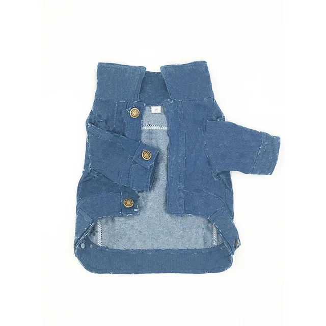 Luxury brand fashion designer pet clothes French Bulldog Bichon dog jeans denim jacket  wear  clothing