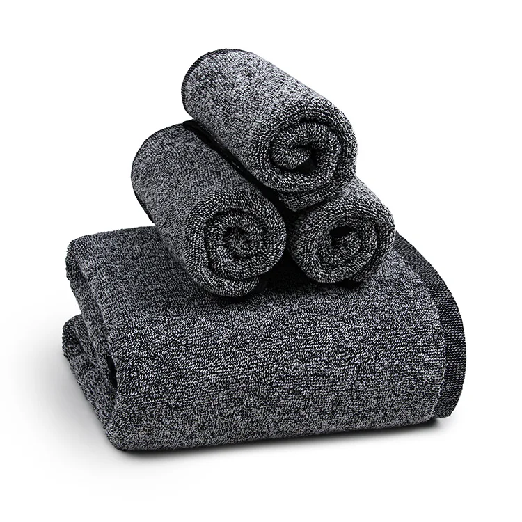 Bath towel antibacterial  micro cotton charcoal fabric rolls for gift use with custom package