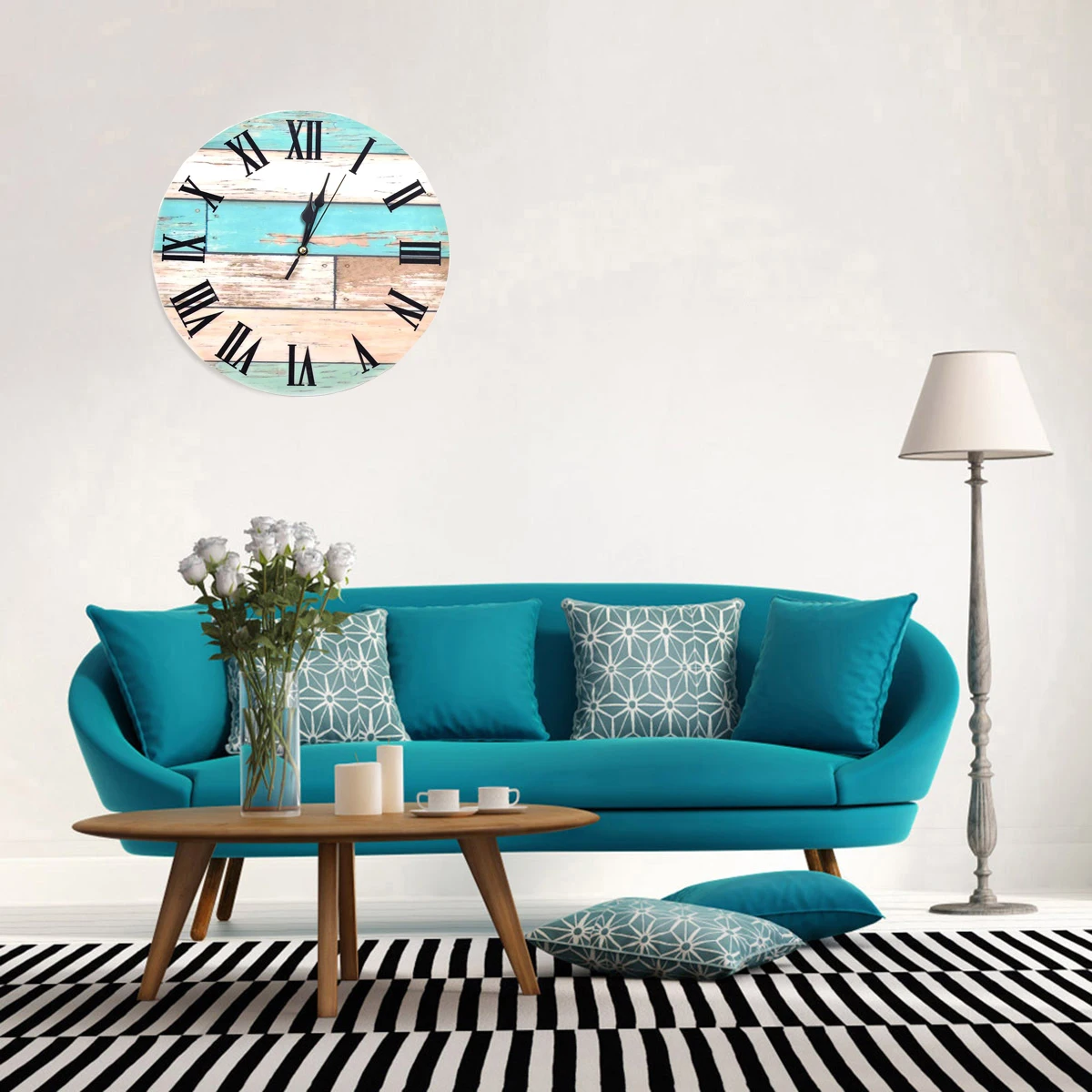 3D DIY Quartz Clocks Vintage Rustic Wooden Wall Clock Antique Shabby Retro Watches Home Kitchen Room Decoration Living Room