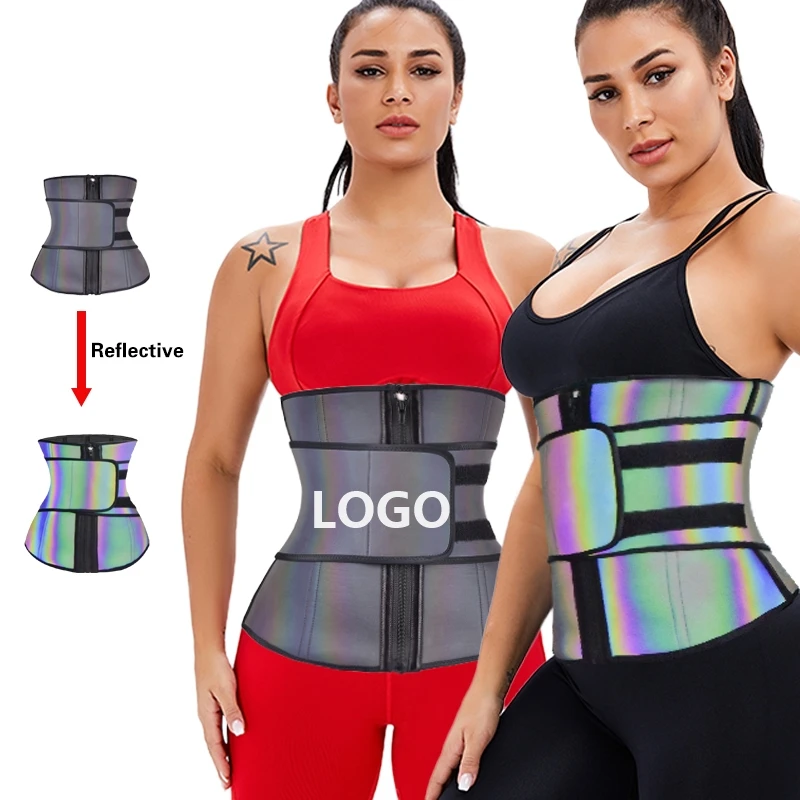 
Private Label Faja Neopreno Women Custom Logo Plus Size Compression Slimming Tummy Sweat Belt In Bulks Reflective Waist Trainer 