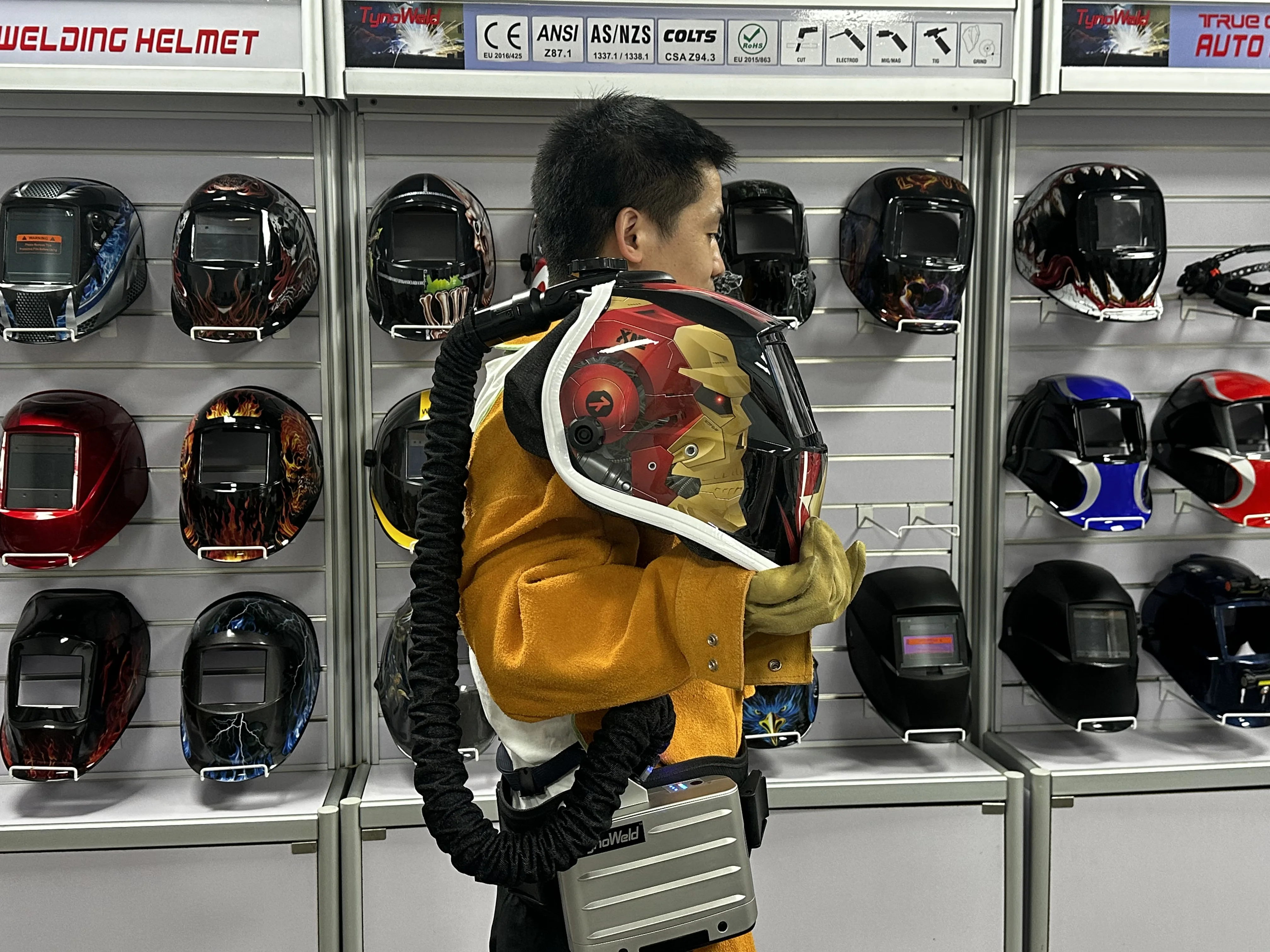 Respiradores purificadores de aire True Color AirPR casco de soldadura de oscurecimiento automatico PAPR