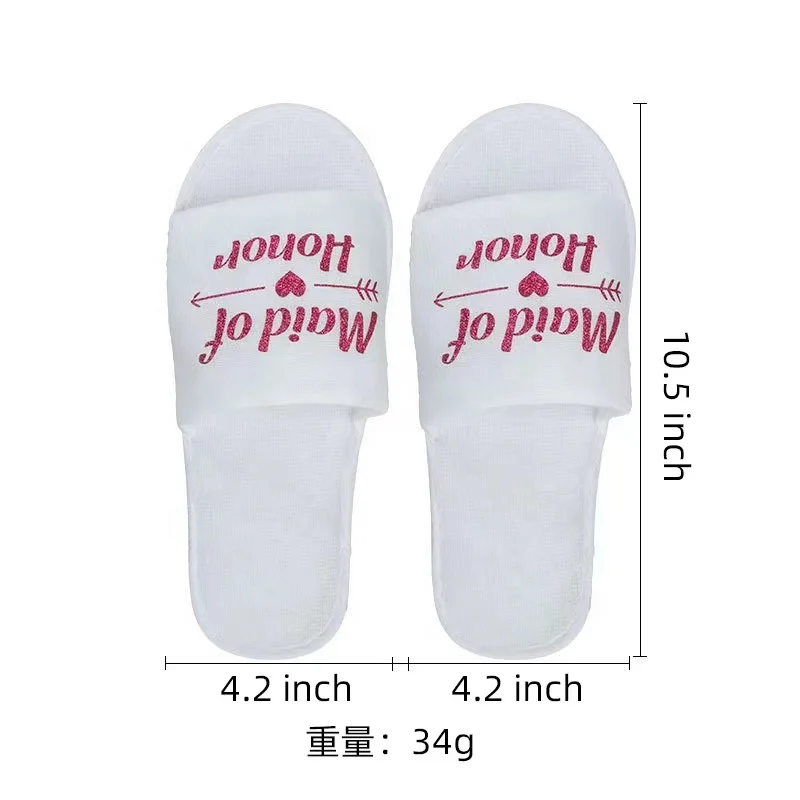 Custom Bride Bridesmaid Slippers Women Disposable Slippers For Wedding