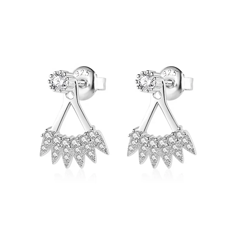 S925 Cz Cubic Zirconia Jewelry 925 Sterling Silver Stud Earrings For Women