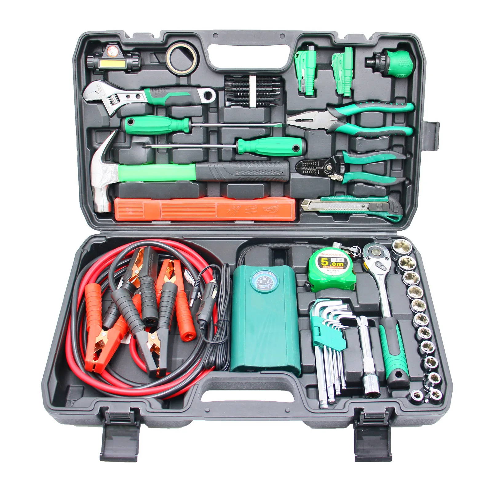 Self-drive car emergency maintenance kit car rescue air pump auto repair tool set