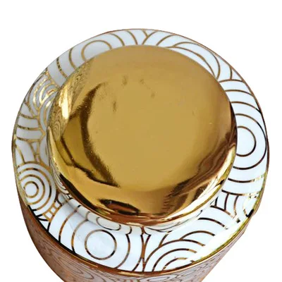 Marble Vase Sale Luxury Home Decoration Vase Ceramic Ginger Jars Home Decor Storage Jar With White And Gold Ginger Jar