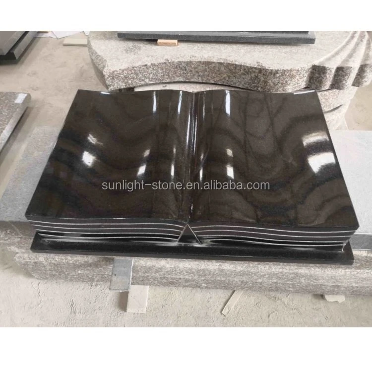 European Hot Sell Luxury Black Granite Angel Style Tombstone Products Factory Directly With Cheap Price