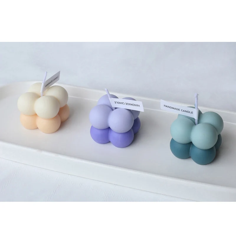 Кубик Рубика градиентная цветная свеча Милая Мини-свеча из соевого воска ароматизированные Пузырьковые свечи для свадебного подарка украшение