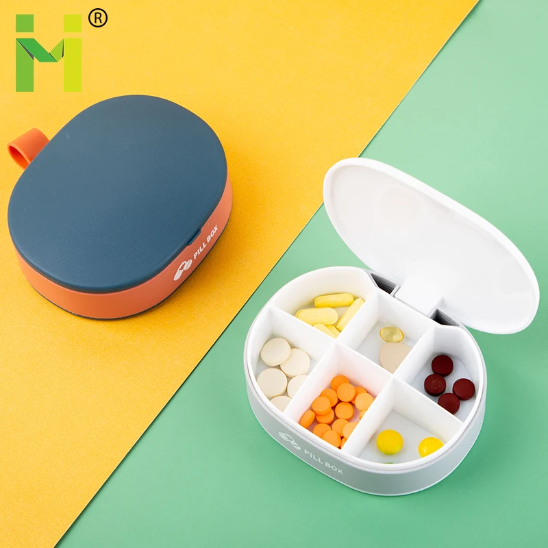 Wholesale Small Travel-Suitable PP Pocket Plastic Medicine Case 6-Case Pill Storage Boxes